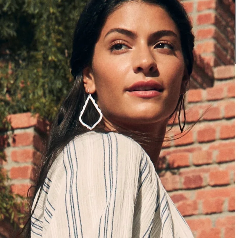Kendra Scott Sophee Drop Earrings in Silver Hoops Tear Drop Marquise Triangle - Picture 3 of 9